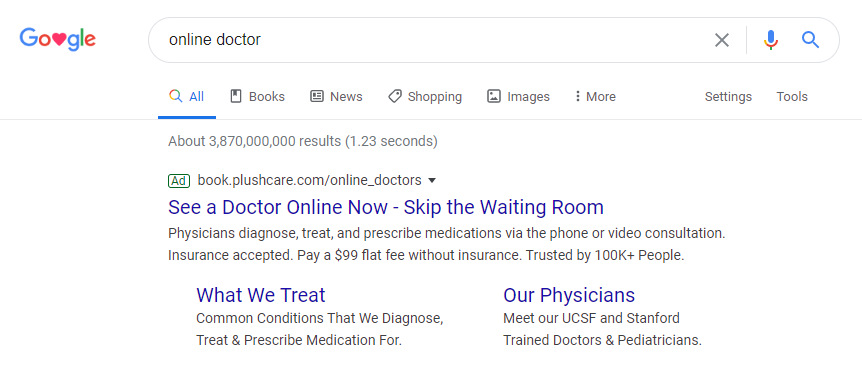 search-vs-display-example